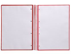 Cuaderno espiral liderpapel a4 micro antartik tapa forrada80h 90 gr horizontal 1 banda 4 taladros color frambuesa