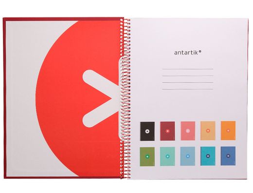 Cuaderno espiral liderpapel a4 micro antartik tapa forrada80h 90 gr horizontal 1 banda 4 taladros color frambuesa