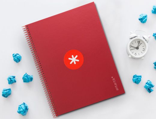 Cuaderno espiral liderpapel a4 micro antartik tapa forrada80h 90 gr horizontal 1 banda 4 taladros color frambuesa