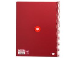 Cuaderno espiral liderpapel a4 micro antartik tapa forrada80h 90 gr horizontal 1 banda 4 taladros color frambuesa