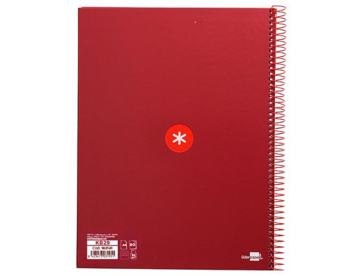 Cuaderno espiral liderpapel a4 micro antartik tapa forrada80h 90 gr horizontal 1 banda 4 taladros color frambuesa