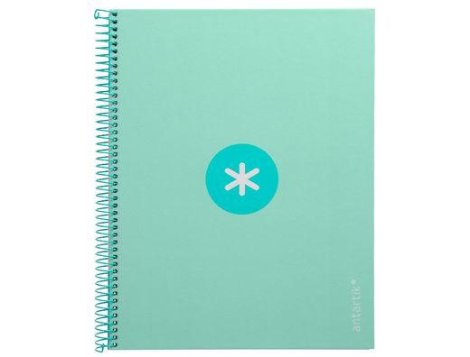Cuaderno espiral liderpapel a4 micro antartik tapa forrada80h 90 gr horizontal 1 banda 4 taladros color menta