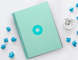 Cuaderno espiral liderpapel a4 micro antartik tapa forrada80h 90 gr horizontal 1 banda 4 taladros color menta