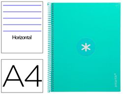Cuaderno espiral liderpapel a4 micro antartik tapa forrada80h 90 gr horizontal 1 banda 4 taladros color menta