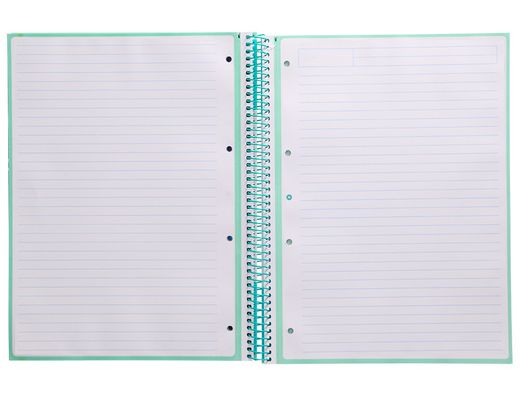 Cuaderno espiral liderpapel a4 micro antartik tapa forrada80h 90 gr horizontal 1 banda 4 taladros color menta