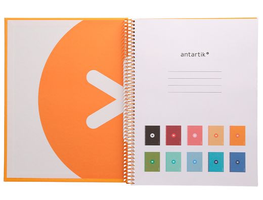 Cuaderno espiral liderpapel a4 micro antartik tapa forrada80h 90 gr horizontal 1 banda 4 taladros color mostaza