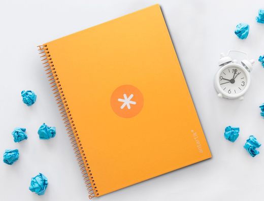 Cuaderno espiral liderpapel a4 micro antartik tapa forrada80h 90 gr horizontal 1 banda 4 taladros color mostaza