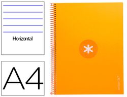 Cuaderno espiral liderpapel a4 micro antartik tapa forrada80h 90 gr horizontal 1 banda 4 taladros color mostaza