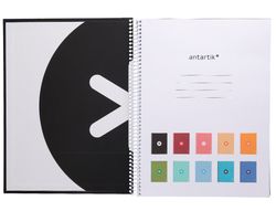 Cuaderno espiral liderpapel a4 micro antartik tapa forrada80h 90 gr horizontal 1 banda 4 taladros color negro