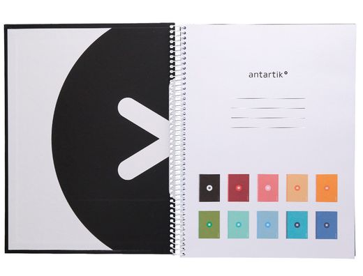 Cuaderno espiral liderpapel a4 micro antartik tapa forrada80h 90 gr horizontal 1 banda 4 taladros color negro