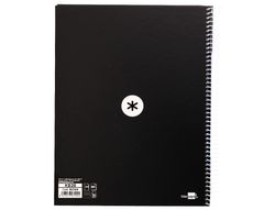 Cuaderno espiral liderpapel a4 micro antartik tapa forrada80h 90 gr horizontal 1 banda 4 taladros color negro