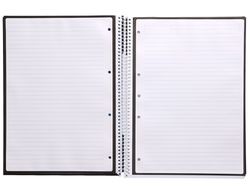 Cuaderno espiral liderpapel a4 micro antartik tapa forrada80h 90 gr horizontal 1 banda 4 taladros color negro