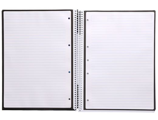 Cuaderno espiral liderpapel a4 micro antartik tapa forrada80h 90 gr horizontal 1 banda 4 taladros color negro