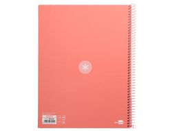 Cuaderno espiral liderpapel a4 micro antartik tapa forrada80h 90 gr horizontal 1 banda 4 taladros color rosa claro