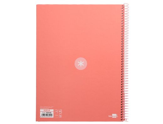 Cuaderno espiral liderpapel a4 micro antartik tapa forrada80h 90 gr horizontal 1 banda 4 taladros color rosa claro