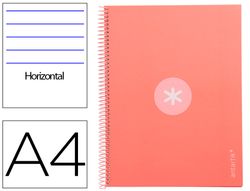 Cuaderno espiral liderpapel a4 micro antartik tapa forrada80h 90 gr horizontal 1 banda 4 taladros color rosa claro