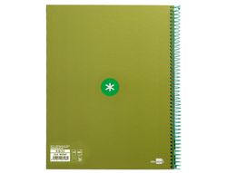 Cuaderno espiral liderpapel a4 micro antartik tapa forrada80h 90 gr horizontal 1 banda 4 taladros color verde