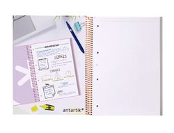 Cuaderno espiral liderpapel a4 micro antartik tapa forrada80h 90 gr rayado puntos 1 banda 4 taladros amarillo