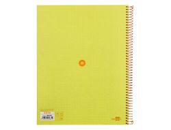 Cuaderno espiral liderpapel a4 micro antartik tapa forrada80h 90 gr rayado puntos 1 banda 4 taladros amarillo