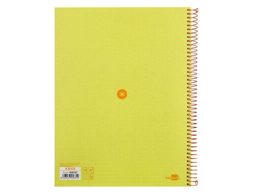 Cuaderno espiral liderpapel a4 micro antartik tapa forrada80h 90 gr rayado puntos 1 banda 4 taladros amarillo