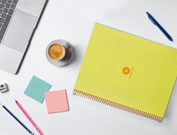 Cuaderno espiral liderpapel a4 micro antartik tapa forrada80h 90 gr rayado puntos 1 banda 4 taladros amarillo