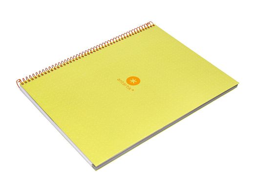 Cuaderno espiral liderpapel a4 micro antartik tapa forrada80h 90 gr rayado puntos 1 banda 4 taladros amarillo