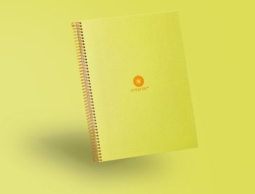Cuaderno espiral liderpapel a4 micro antartik tapa forrada80h 90 gr rayado puntos 1 banda 4 taladros amarillo