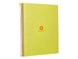Cuaderno espiral liderpapel a4 micro antartik tapa forrada80h 90 gr rayado puntos 1 banda 4 taladros amarillo