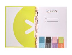 Cuaderno espiral liderpapel a4 micro antartik tapa forrada80h 90 gr rayado puntos 1 banda 4 taladros amarillo