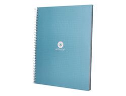 Cuaderno espiral liderpapel a4 micro antartik tapa forrada80h 90 gr rayado puntos 1 banda 4 taladros celeste