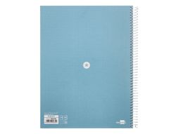 Cuaderno espiral liderpapel a4 micro antartik tapa forrada80h 90 gr rayado puntos 1 banda 4 taladros celeste