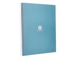 Cuaderno espiral liderpapel a4 micro antartik tapa forrada80h 90 gr rayado puntos 1 banda 4 taladros celeste