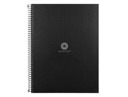 Cuaderno espiral liderpapel a4 micro antartik tapa forrada80h 90 gr rayado puntos 1 banda 4 taladros negro
