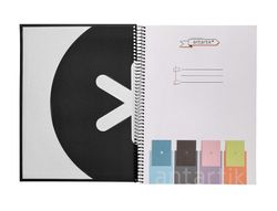 Cuaderno espiral liderpapel a4 micro antartik tapa forrada80h 90 gr rayado puntos 1 banda 4 taladros negro