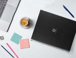 Cuaderno espiral liderpapel a4 micro antartik tapa forrada80h 90 gr rayado puntos 1 banda 4 taladros negro