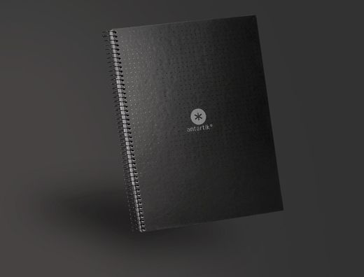 Cuaderno espiral liderpapel a4 micro antartik tapa forrada80h 90 gr rayado puntos 1 banda 4 taladros negro