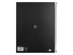 Cuaderno espiral liderpapel a4 micro antartik tapa forrada80h 90 gr rayado puntos 1 banda 4 taladros negro