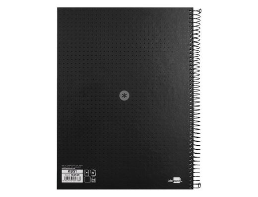Cuaderno espiral liderpapel a4 micro antartik tapa forrada80h 90 gr rayado puntos 1 banda 4 taladros negro