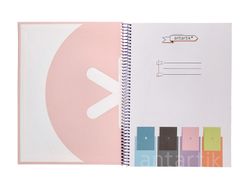 Cuaderno espiral liderpapel a4 micro antartik tapa forrada80h 90 gr rayado puntos 1 banda 4 taladros rosa