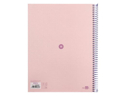 Cuaderno espiral liderpapel a4 micro antartik tapa forrada80h 90 gr rayado puntos 1 banda 4 taladros rosa
