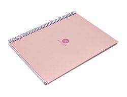Cuaderno espiral liderpapel a4 micro antartik tapa forrada80h 90 gr rayado puntos 1 banda 4 taladros rosa