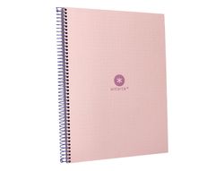 Cuaderno espiral liderpapel a4 micro antartik tapa forrada80h 90 gr rayado puntos 1 banda 4 taladros rosa