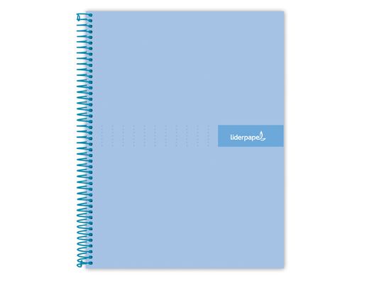Cuaderno espiral liderpapel a4 micro crafty tapa forrada 120h 90 gr cuadro 5 mm 5 bandas 4 colores celeste