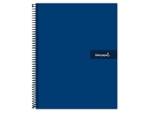 Cuaderno espiral liderpapel a4 micro crafty tapa forrada 120h 90 gr cuadro 5 mm 5 bandas 4 colores color azul