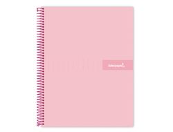 Cuaderno espiral liderpapel a4 micro crafty tapa forrada 120h 90 gr cuadro 5 mm 5 bandas 4 colores color rosa