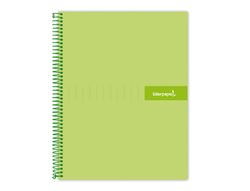 Cuaderno espiral liderpapel a4 micro crafty tapa forrada 120h 90 gr cuadro 5 mm 5 bandas 4 colores color verde