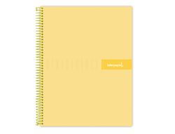 Cuaderno espiral liderpapel a4 micro crafty tapa forrada 120h 90gr cuadro 5mm 5 bandas 4 taladros color amarillo