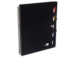 Cuaderno Espiral Liderpapel A4 Micro Executive Tapa Plastico 100H 80 Gr Cuadro 5Mm 5 Separadores con Gomilla Negro