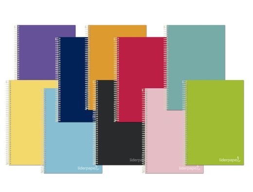 Cuaderno espiral liderpapel a4 micro jolly multidisciplina tapa forrada 140h 75gr 28h 5mm 112h