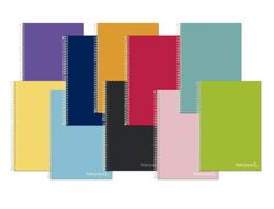 Cuaderno espiral liderpapel a4 micro jolly tapa forrada 140h 75 gr cuadro 4mm 5 bandas4 taladros colores surtidos